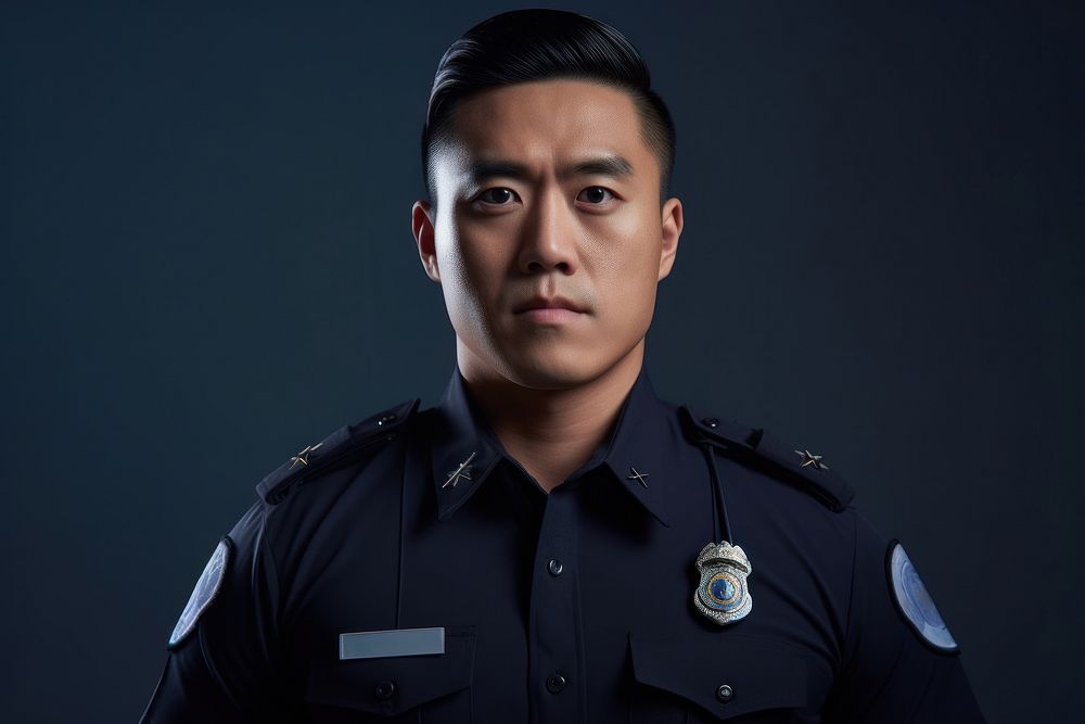 Portrait uniform officer police. AI generated Image by rawpixel.