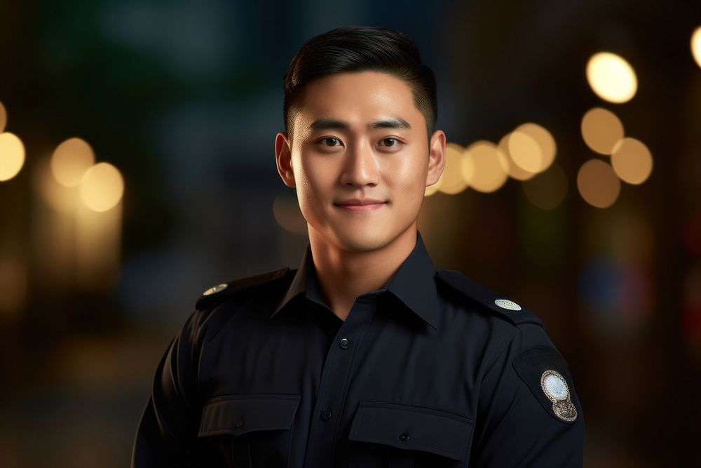 Officer portrait uniform police. AI generated Image by rawpixel.