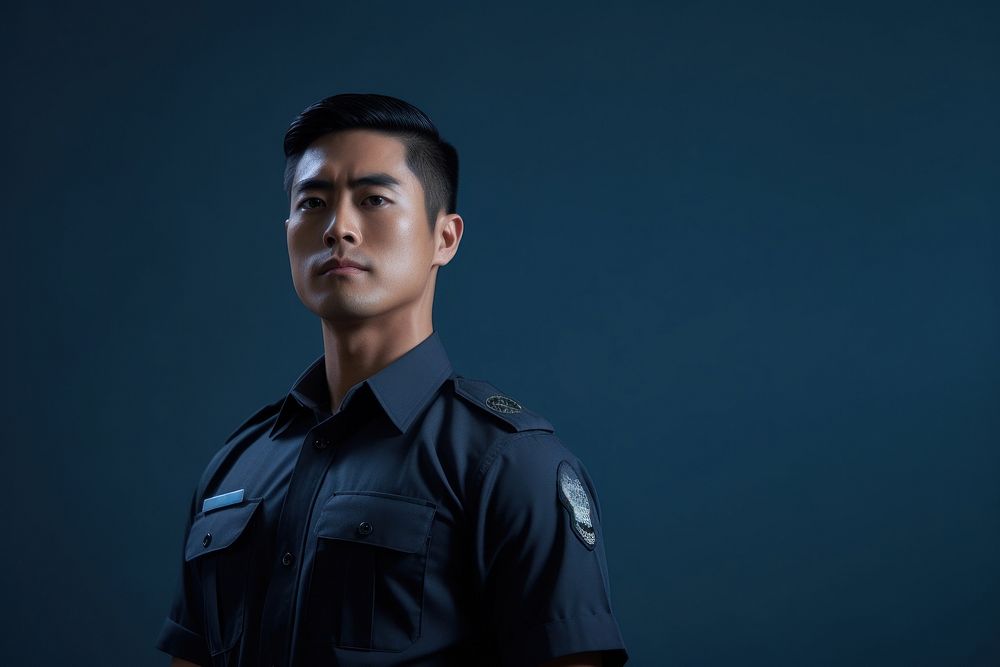 Portrait uniform officer police. AI generated Image by rawpixel.