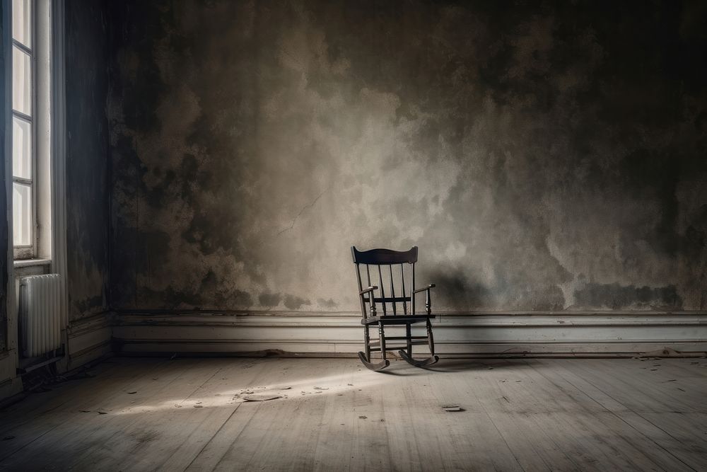 Rocking chair furniture room deterioration. AI generated Image by rawpixel.