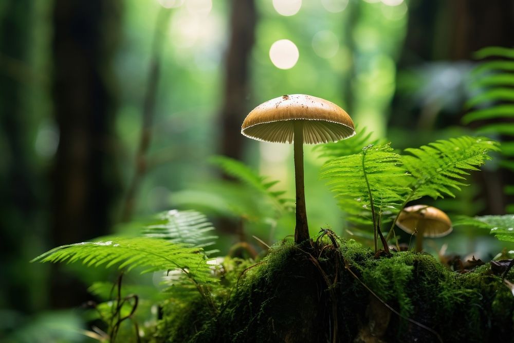 Mushroom mushroom tree outdoors. AI generated Image by rawpixel.