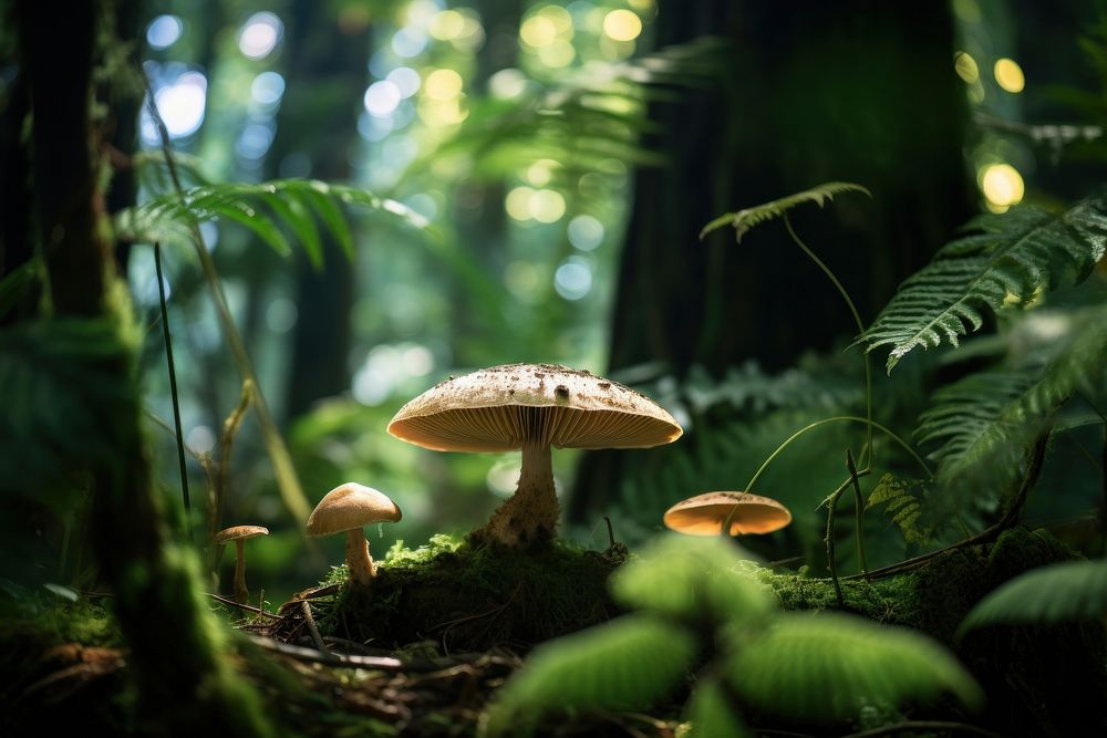 Mushroom mushroom tree outdoors. AI generated Image by rawpixel.