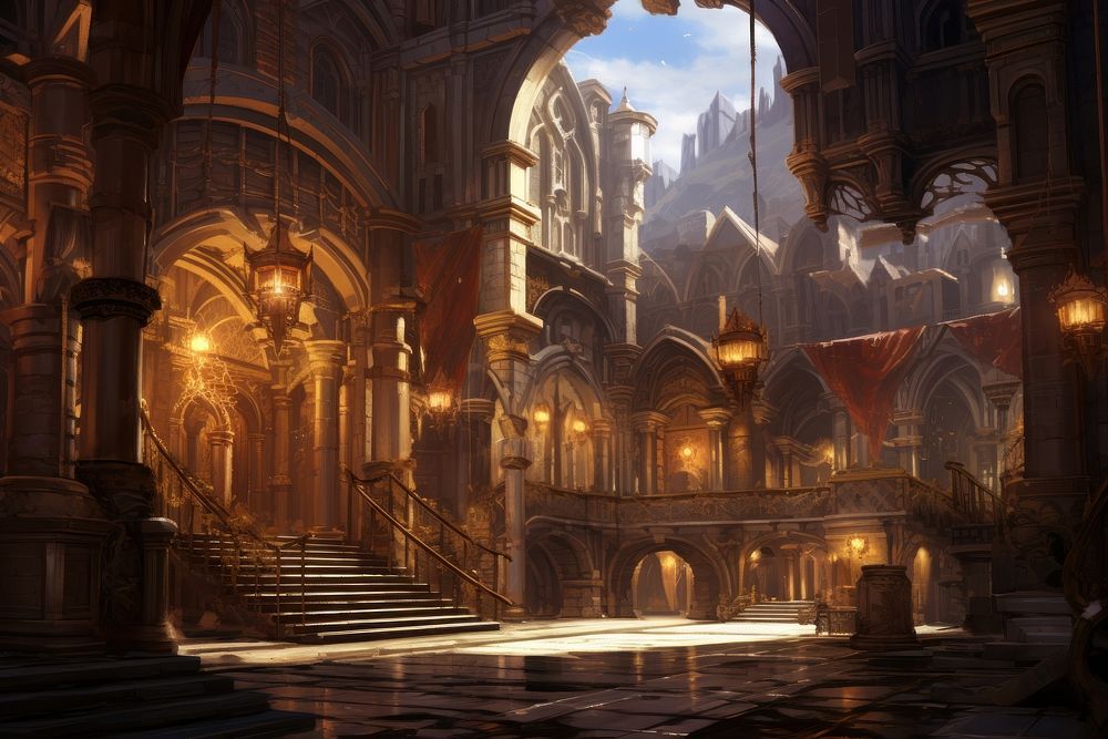 Grand kingdom architecture building worship. AI generated Image by rawpixel.