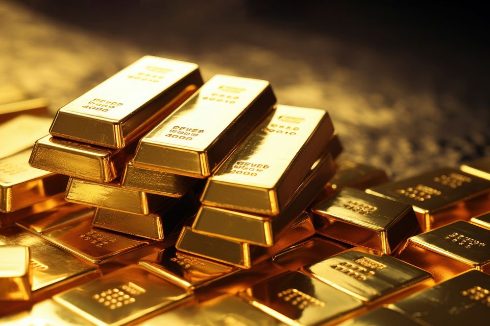 a real photo of gold bars.  