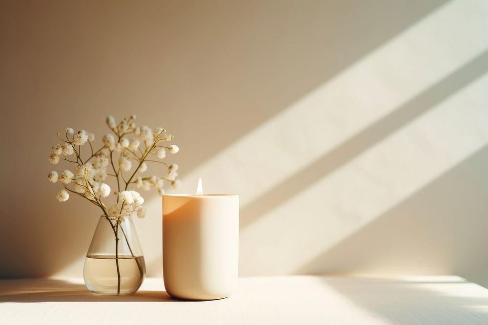Table vase flower candle. AI generated Image by rawpixel.