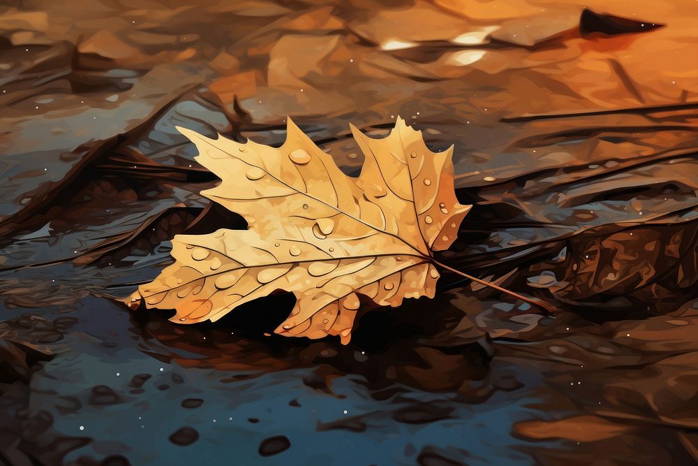 Autumn leaf plant tree. AI generated Image by rawpixel.