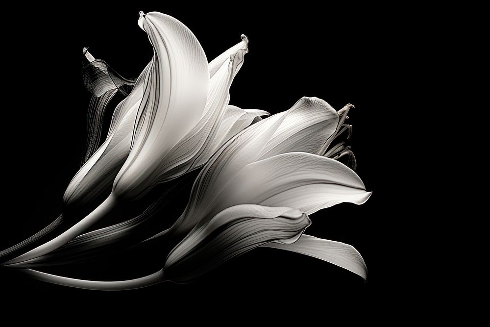 Botanica flower white black. AI generated Image by rawpixel.