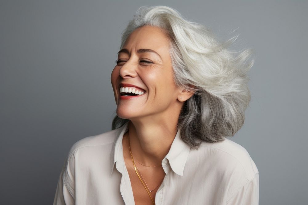 Laughing portrait smiling adult. AI generated Image by rawpixel.