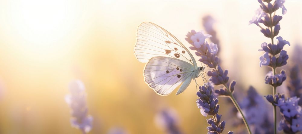 Flower butterfly lavender outdoors. 