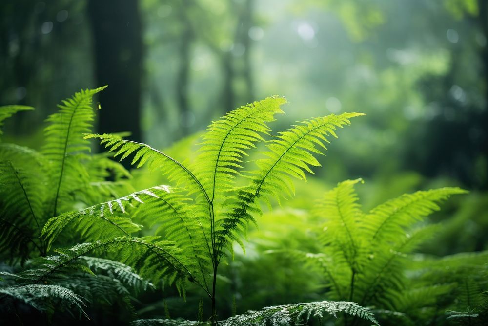Ferns green tree vegetation. AI generated Image by rawpixel.