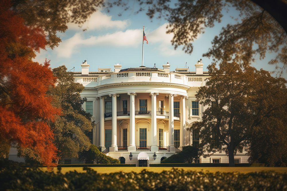 The White House house day architecture. AI generated Image by rawpixel.