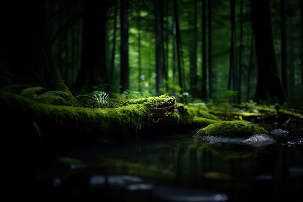 Nature moss vegetation landscape. AI generated Image by rawpixel.