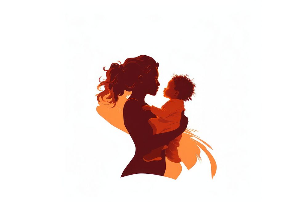 Silhouette adult white background togetherness. AI generated Image by rawpixel.