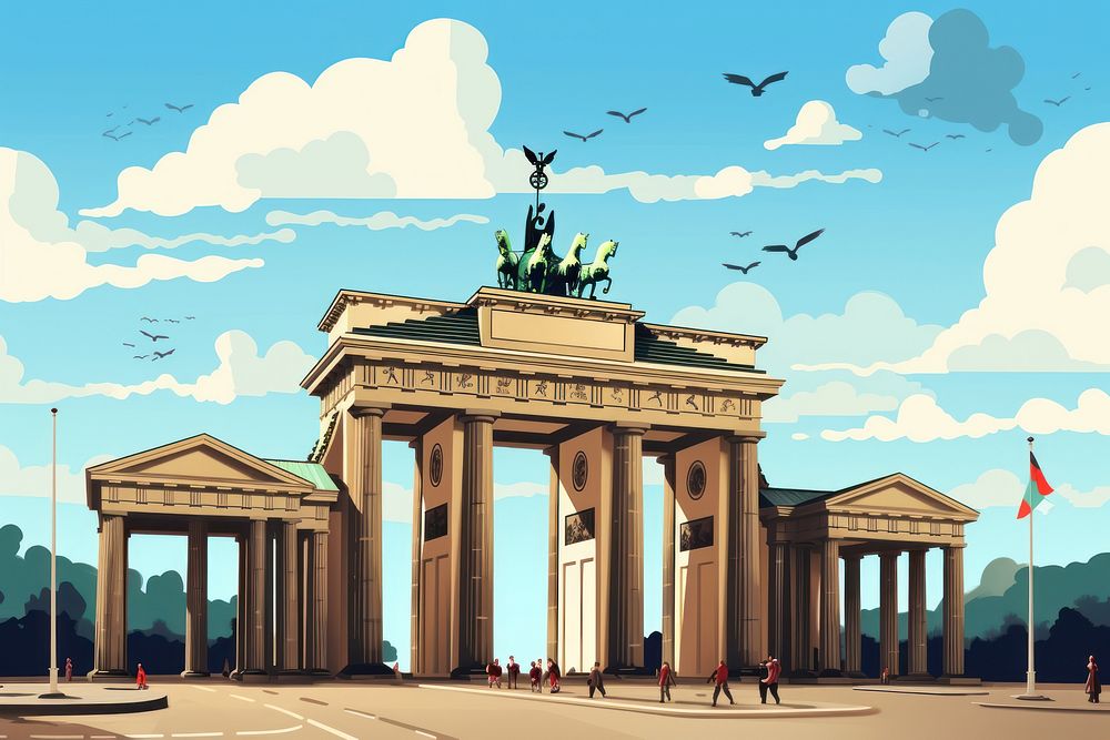 Brandenburg Gate landmark gate brandenburg gate. AI generated Image by rawpixel.
