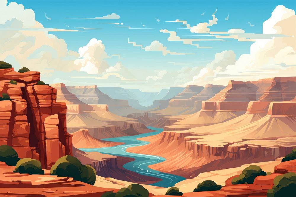 Grand Canyon canyon landscape mountain. AI generated Image by rawpixel.