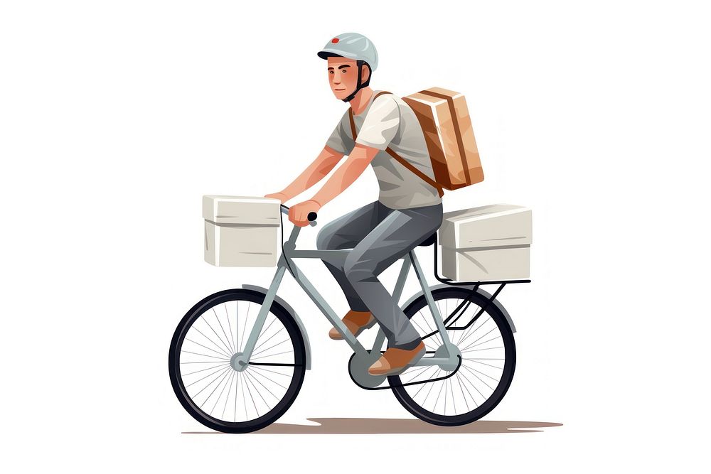 Delivery man bicycle vehicle cycling. AI generated Image by rawpixel.