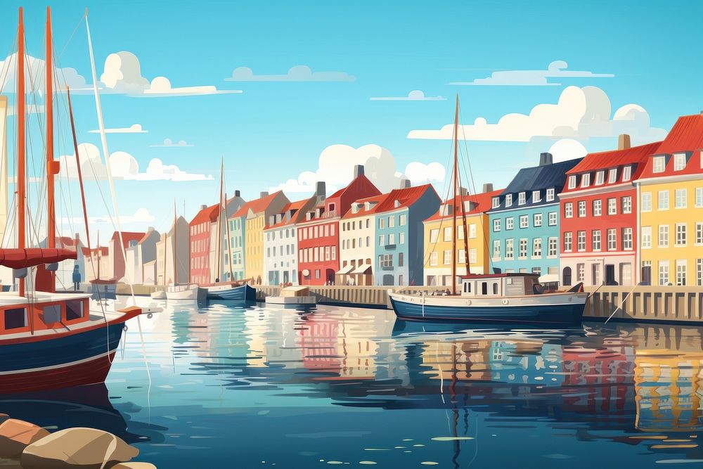 Nyhavn waterfront outdoors sailboat. AI generated Image by rawpixel.