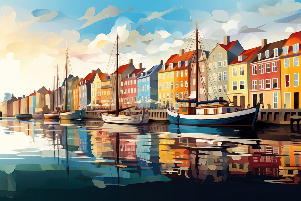 Nyhavn waterfront outdoors sailboat. AI generated Image by rawpixel.