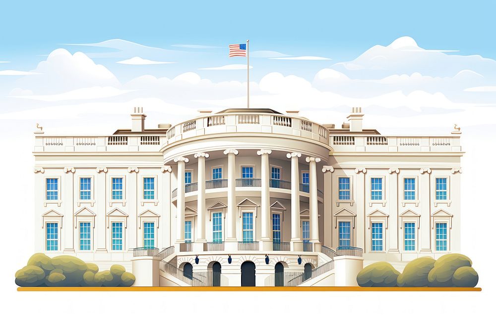 The White House landmark architecture patriotism. AI generated Image by rawpixel.