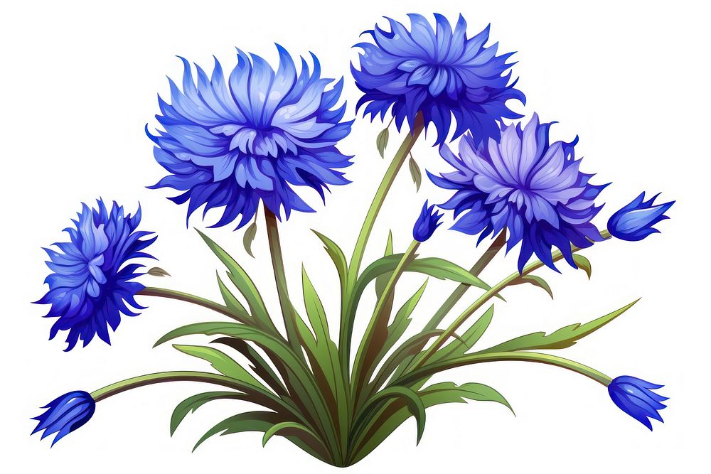 Cornflowers plant art inflorescence. AI generated Image by rawpixel.