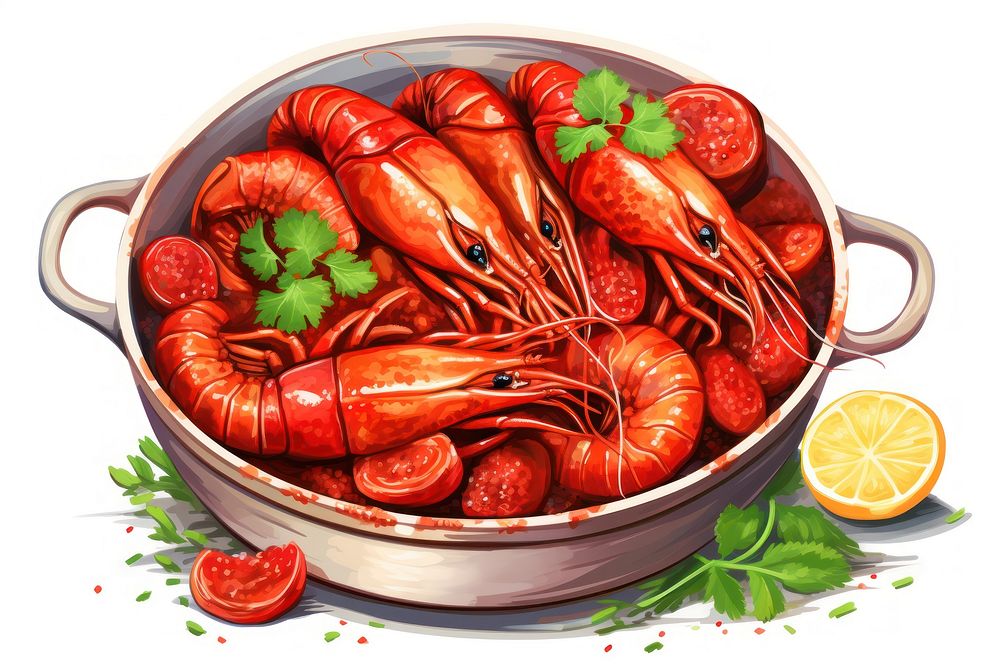 Crawfish seafood lobster invertebrate. AI generated Image by rawpixel.