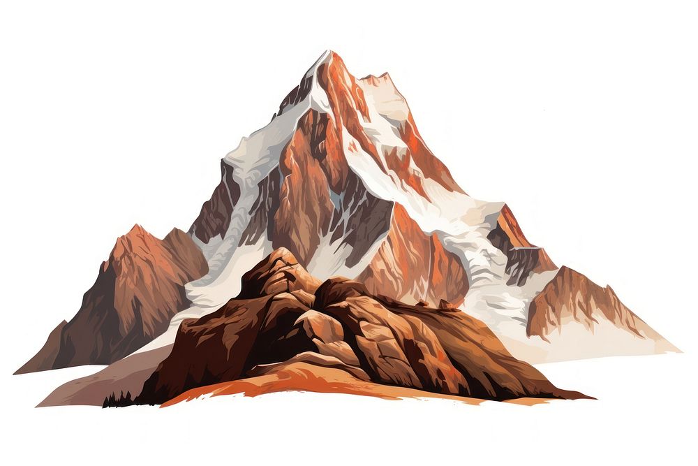 Mountain wilderness drawing nature. AI generated Image by rawpixel.