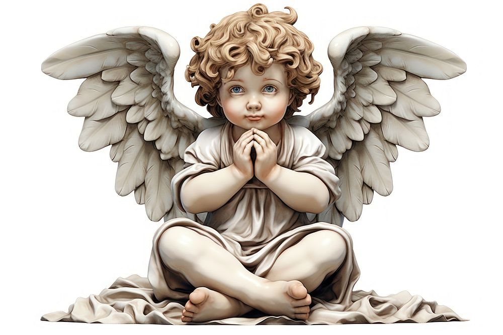 Cherub statue angel representation. AI generated Image by rawpixel.