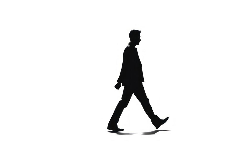 Human walking silhouette footwear white. AI generated Image by rawpixel.
