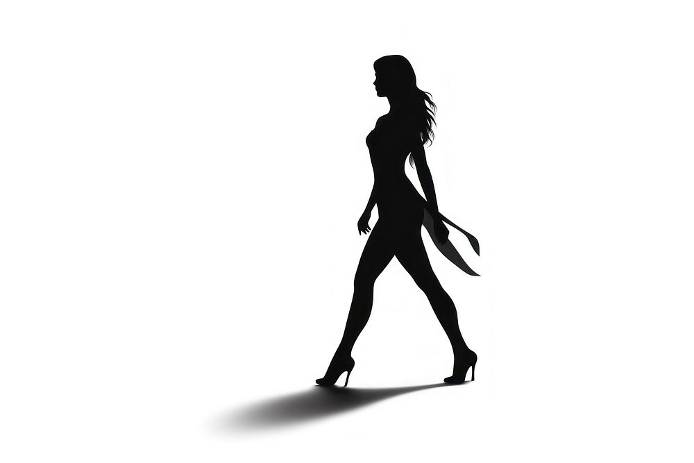 Human walking silhouette adult woman. AI generated Image by rawpixel.