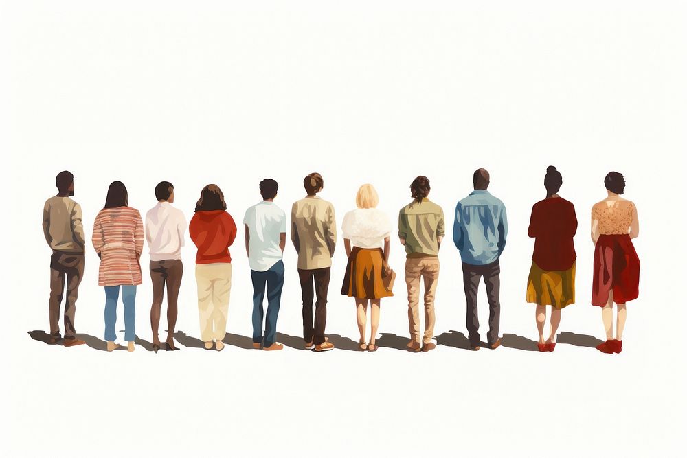 People group standing walking back. AI generated Image by rawpixel.