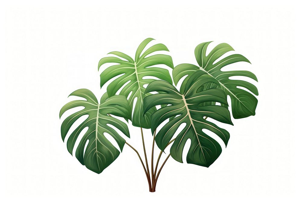 Plant illustration green leaf white background. AI generated Image by rawpixel.