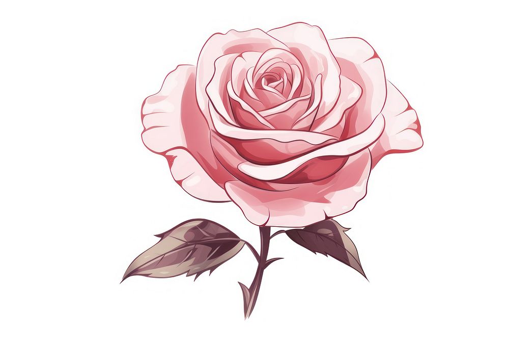 Png element rose drawing flower. AI generated Image by rawpixel.