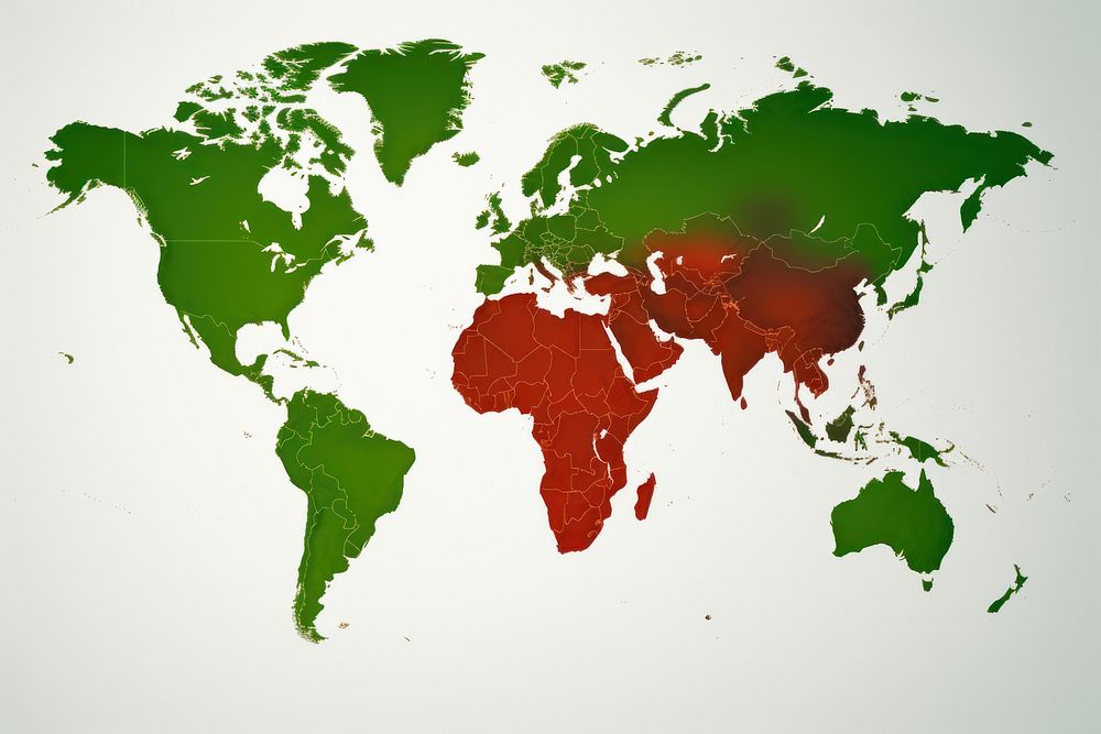 World map diagram green red. AI generated Image by rawpixel.