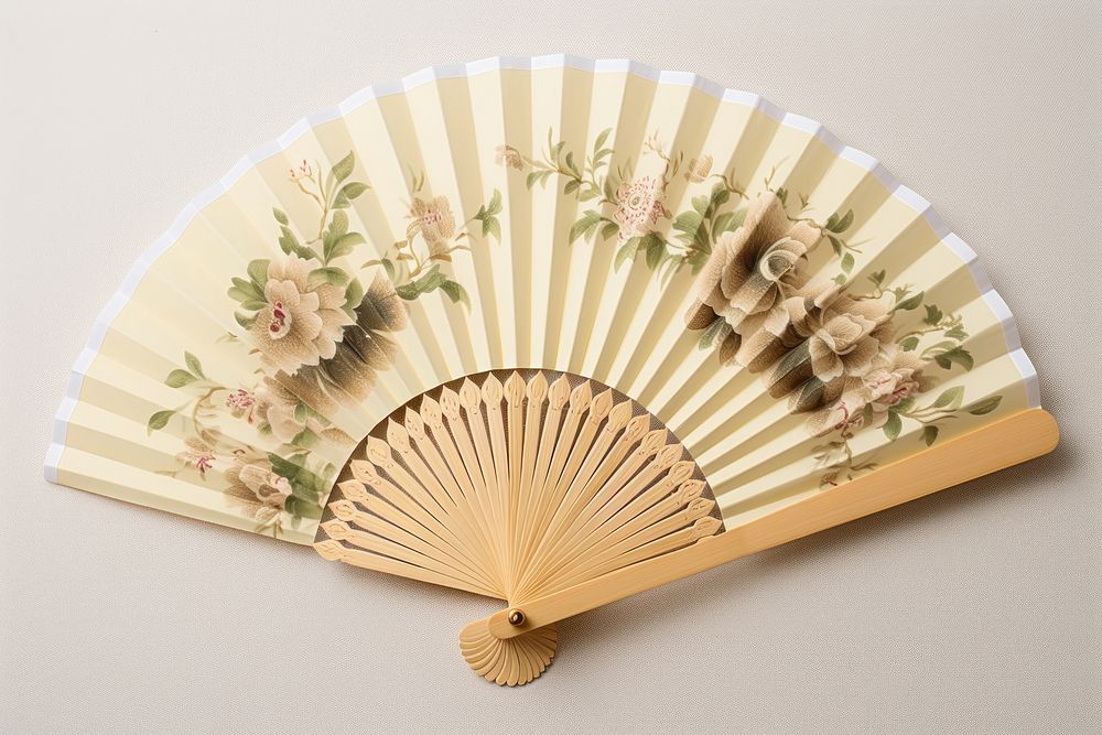 Japanese original paper hand fan handicraft pattern blossom. 