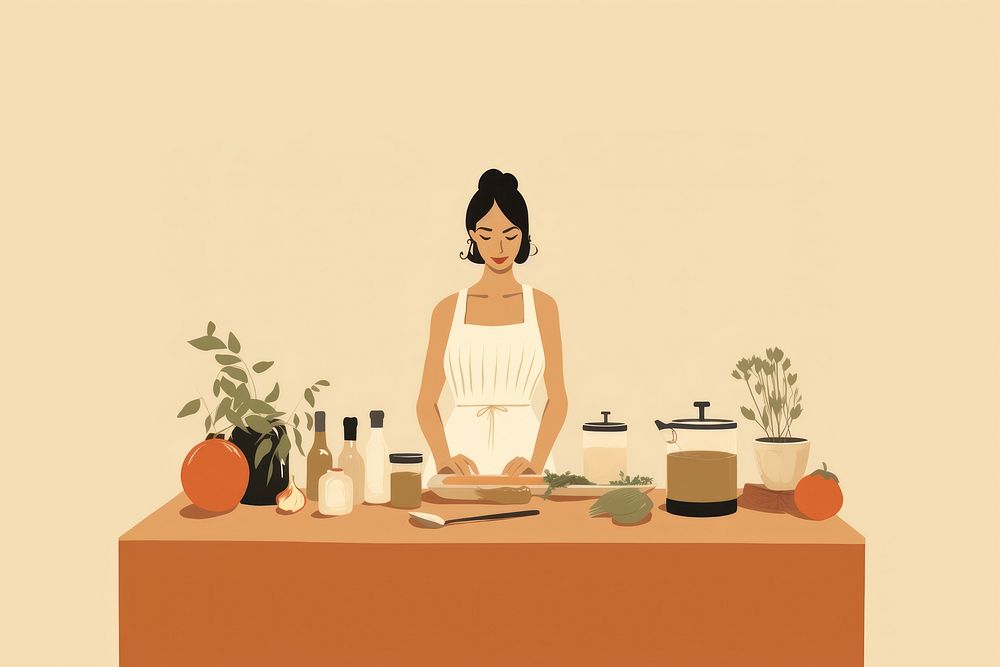 Home cook cartoon creativity container. AI generated Image by rawpixel.
