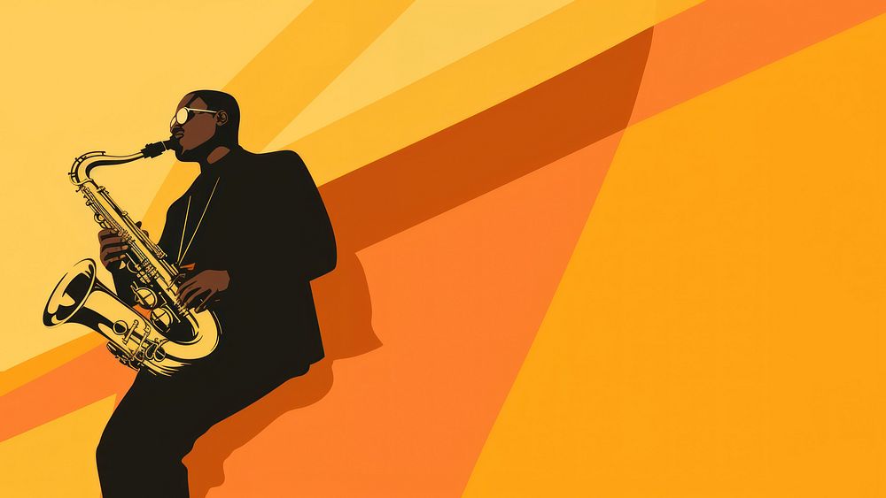 Aesthetic illustration of a black people playing saxophone. AI generated Image by rawpixel. 