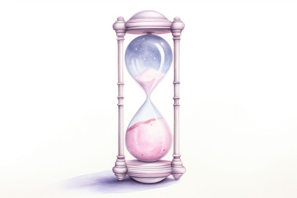 Moon celestial hourglass white background deadline research. AI generated Image by rawpixel.