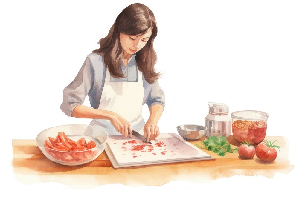 Girl cooking food adult watermelon. AI generated Image by rawpixel.