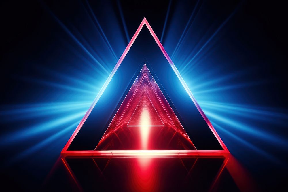 Cool geometric triangular light laser blue. AI generated Image by rawpixel.
