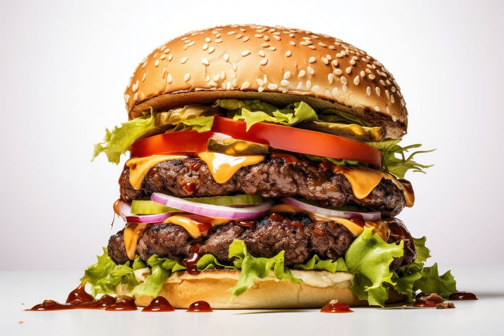 Burger food beef hamburger. AI generated Image by rawpixel.