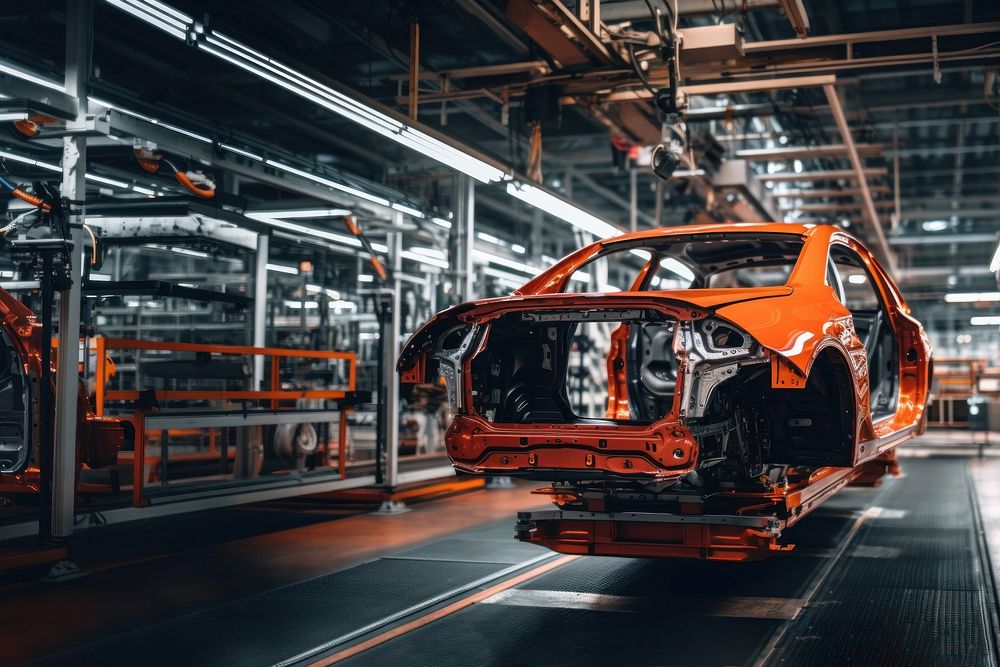 photo of a car manufacturing. AI generated Image by rawpixel.