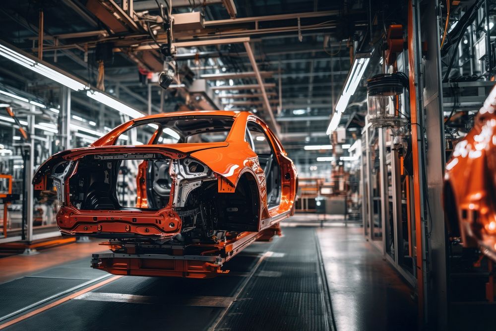 photo of a car manufacturing. AI generated Image by rawpixel.