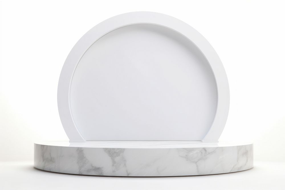 Circle marble podium stand plate white. AI generated Image by rawpixel.