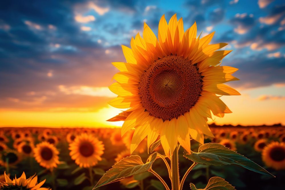 Sunflower landscape outdoors nature. AI generated Image by rawpixel.