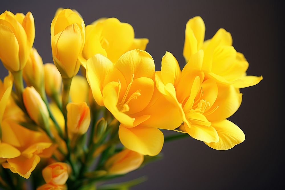 Yellow freesia flower blossom petal plant. AI generated Image by rawpixel.