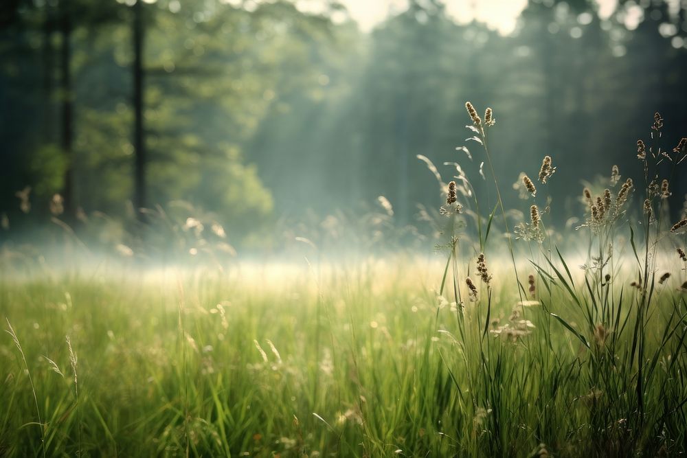 Empty meadow landscape grassland sunlight. AI generated Image by rawpixel.