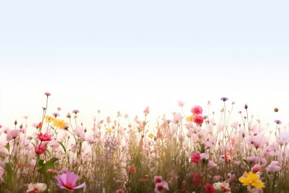 Flower empty meadow border backgrounds grassland landscape. AI generated Image by rawpixel.