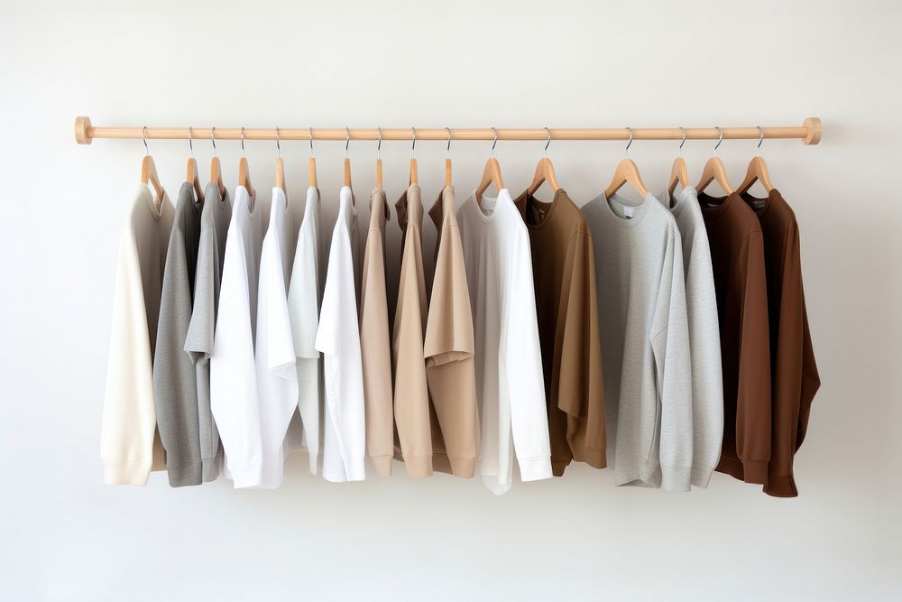 Clothes hanging arrangement consumerism. AI generated Image by rawpixel.