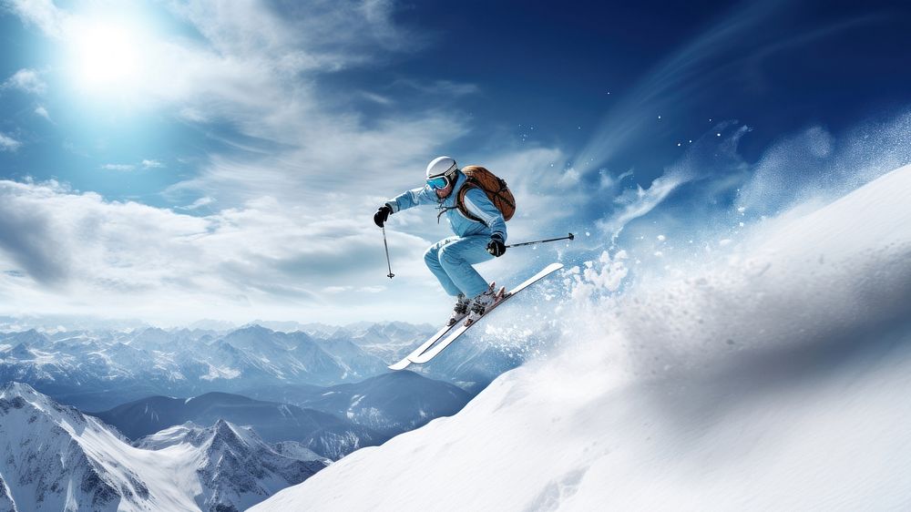 Skiing sports recreation outdoors. 