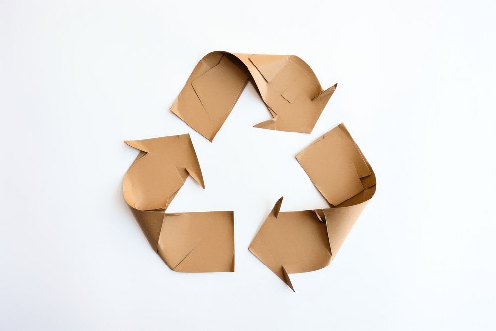 Recycle cardboard white background recycling. AI generated Image by rawpixel.